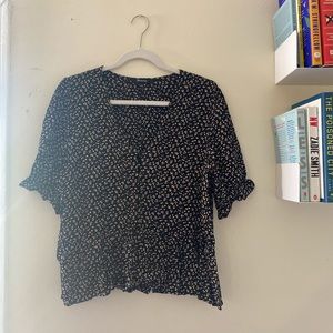 V-neck Peplum Blouse